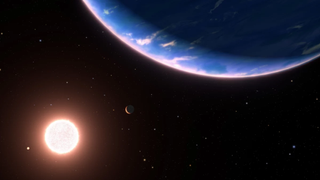 An illustration of GJ 9827 d a tiny, hot and steamy exoplanet around which Hubble has discovered water vapor.