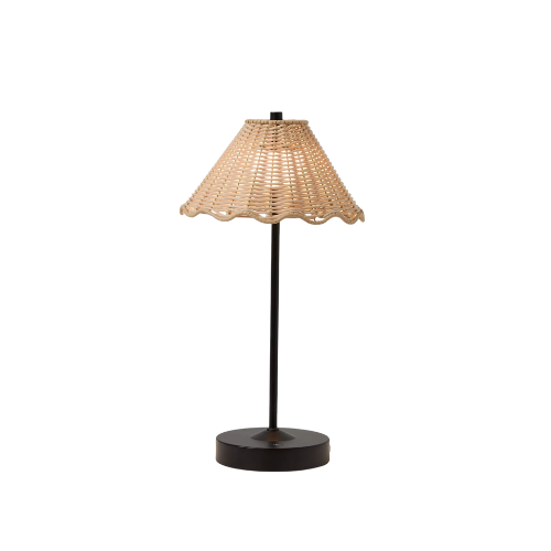 John Lewis Nellie Rechargeable Portable Rattan Indoor/outdoor Table Lamp, Black