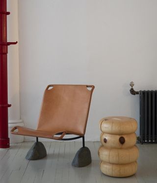 A modern chair in interior studio.