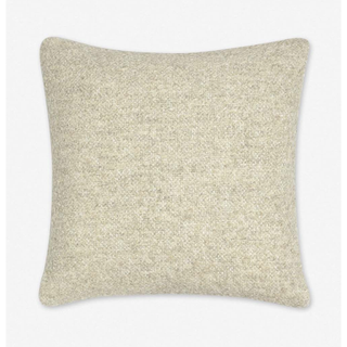 greige boucle linen square pillow