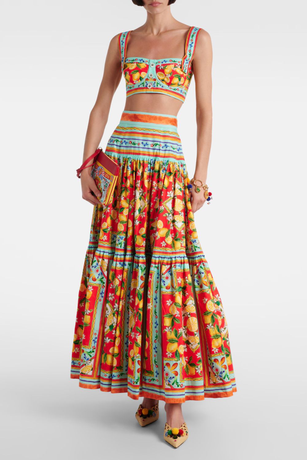 Dolce & Gabbana Taormina printed cotton maxi skirt