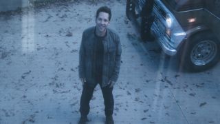 Paul Rudd as Scott Lang on a video camera in Avengers: Endgame