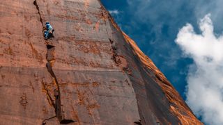 A climber on a long crack