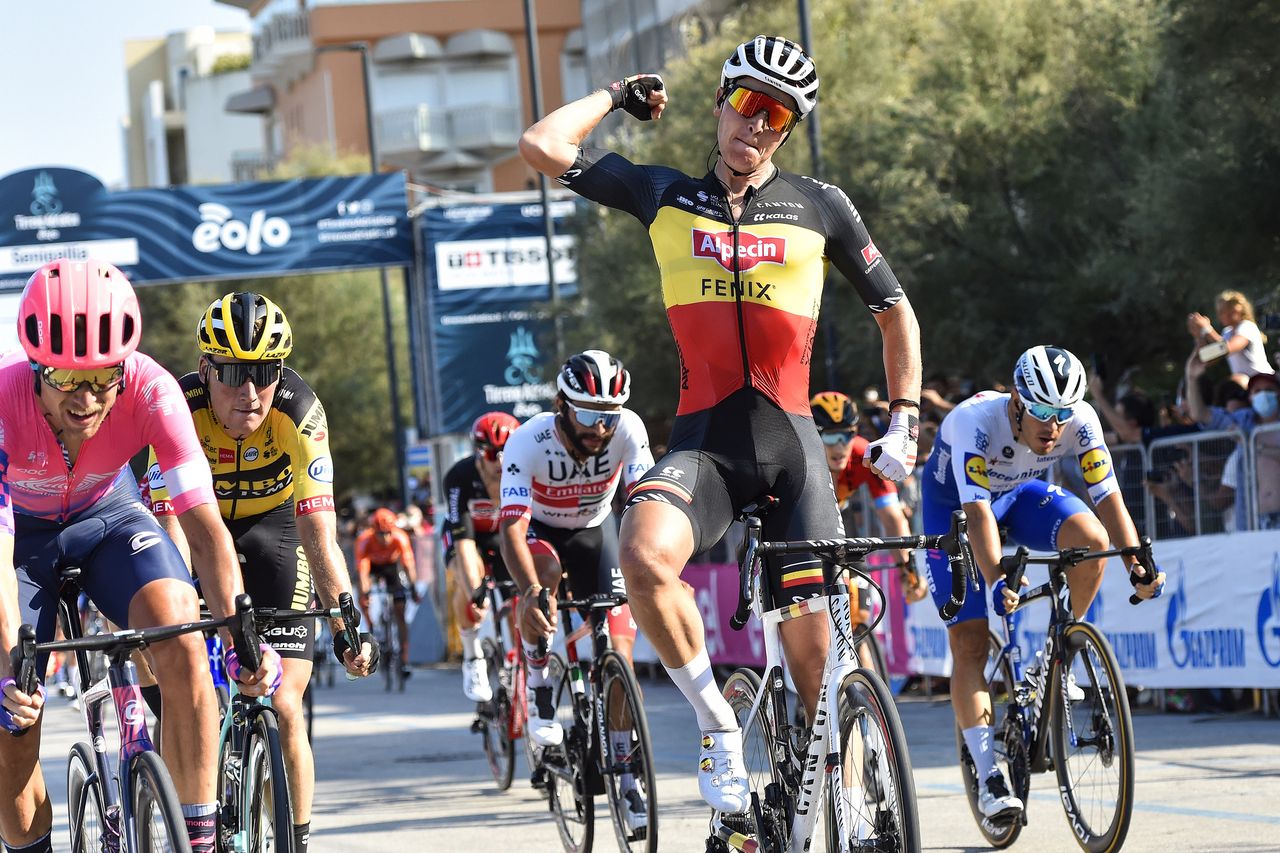 Tirreno Adriatico 2020 55th Edition 6th stage Castelfidardo Senigallia 171 km 09092020 Tim Merlier BEL Alpecin Fenix Magnus Cort DEN EF Pro Cycling photo Tommaso PelagalliBettiniPhoto2020