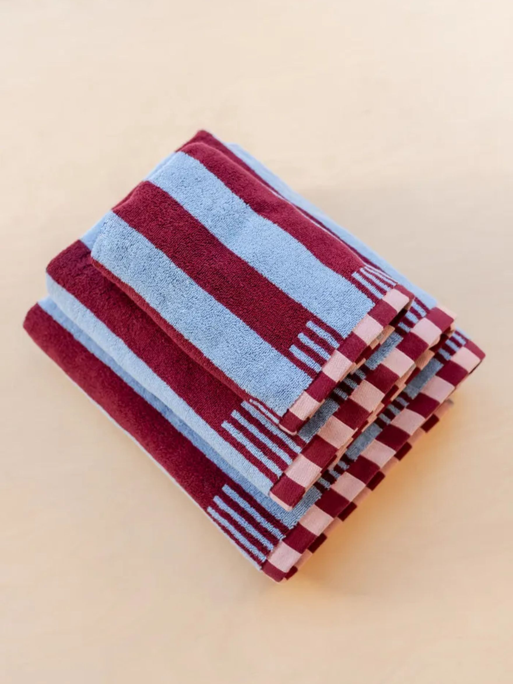 Cotton Towels in Blue Stripe