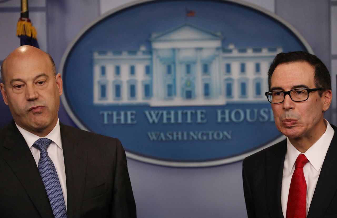 National Economic Director Gary Cohn and Treasury Secretary Steven Mnuchin.