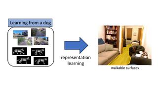 A representation of the AI's learning with walkable surfaces