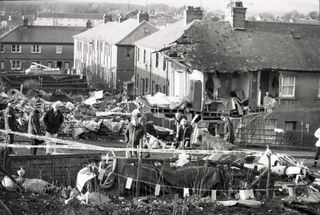 The were scenes of devastation at the crash site in Lockerbie.