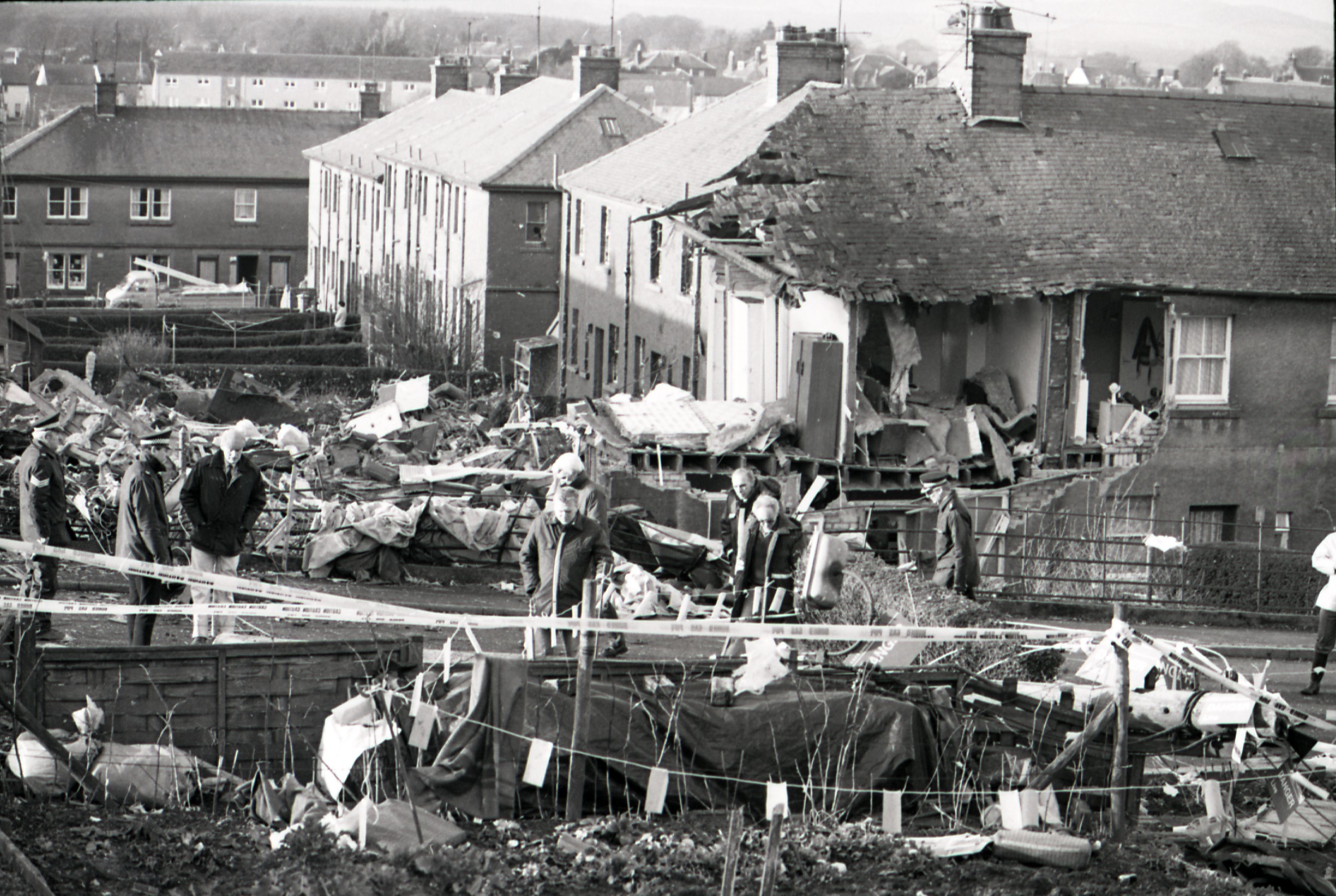 There were scenes of devastation at the crash site in Lockerbie.