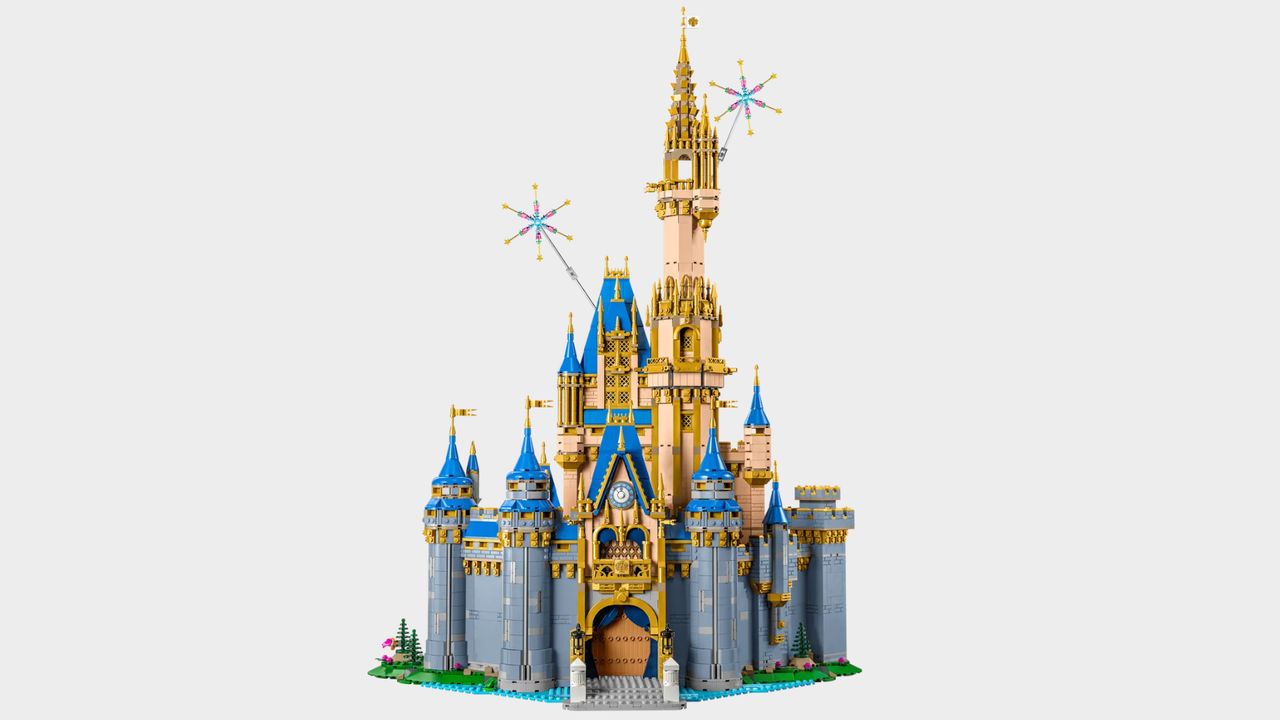 Lego Disney Castle on a plain background