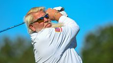 John Daly watches his tee shot on 2 during Rd3 of the Insperity Invitational 