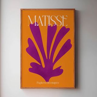 DalleDream Matisse Orange and Purple Leaf Poster