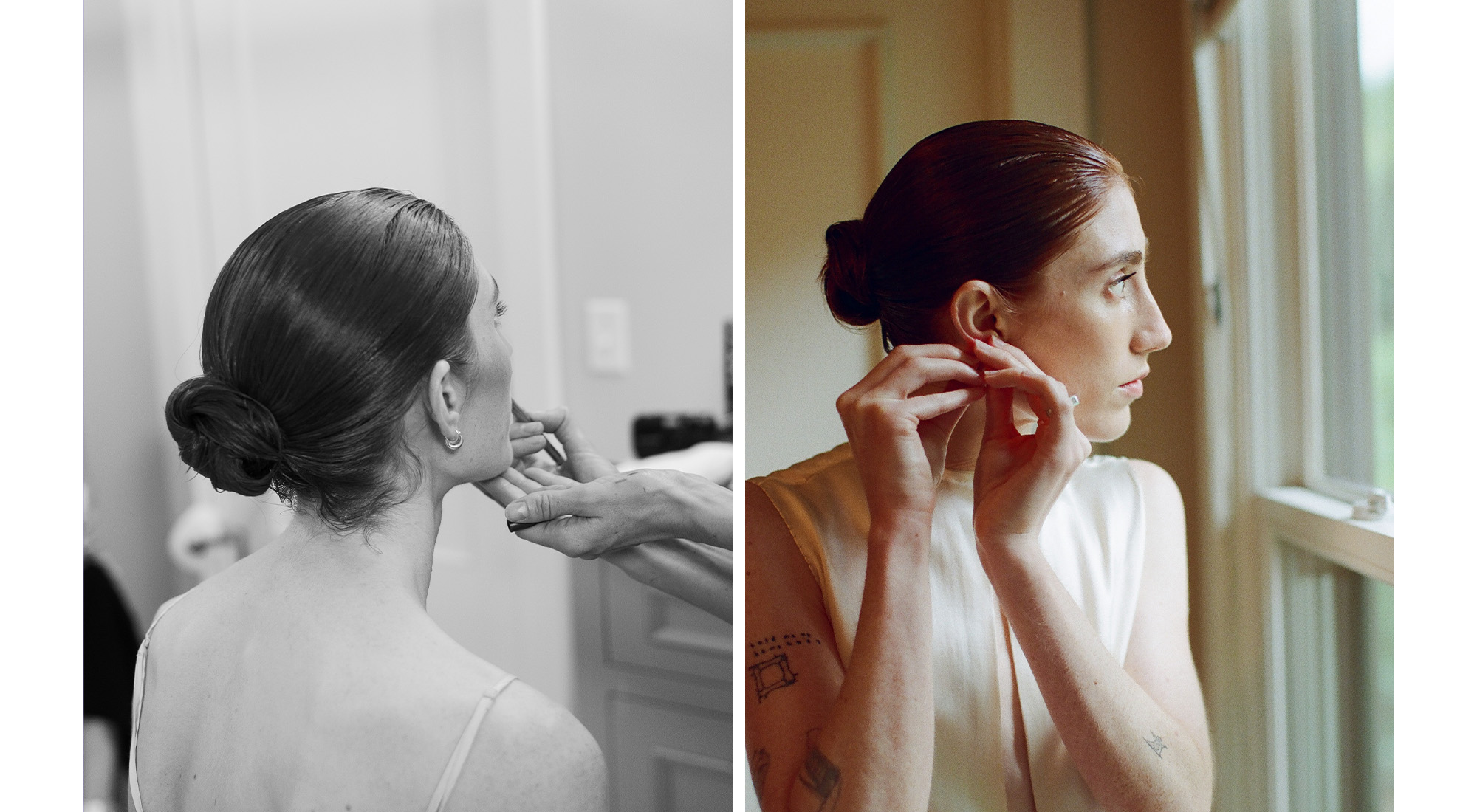 images of sophia and mik getting ready for their wedding.