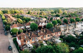 An aerial view of homes in the UK