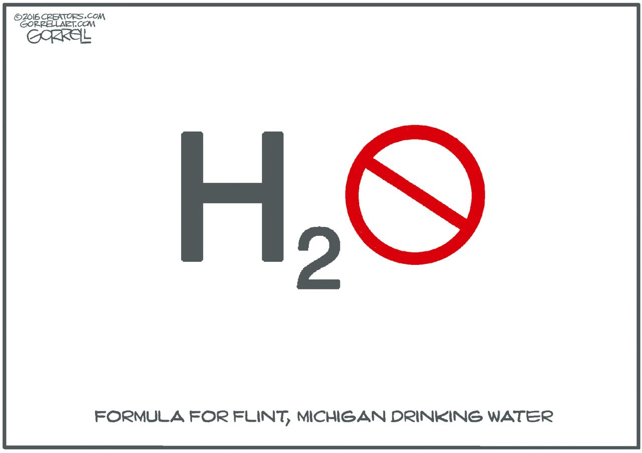 Editorial Cartoon U.S. Flint Water