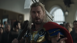 Chris Hemsworth winking in Thor: Love and Thunder