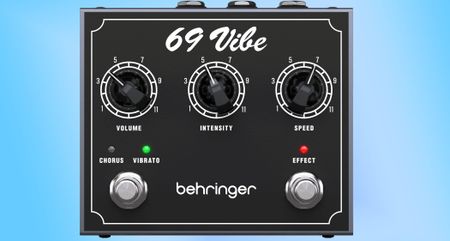 Behringer '69 Vibe: a $69 clone of the iconic Shin-Ei Uni-Vibe chorus/vibrato that was inspired by the rotating speaker sounds of the Leslie system.