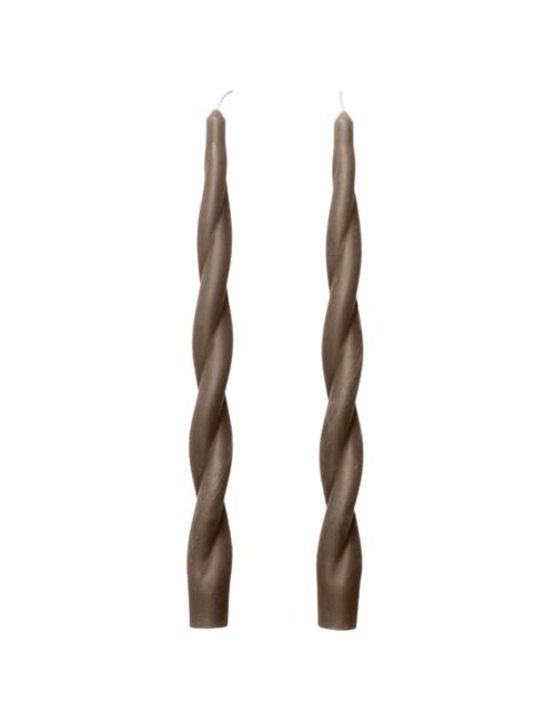 Brown Twisted Taper Candles (Set of 2)