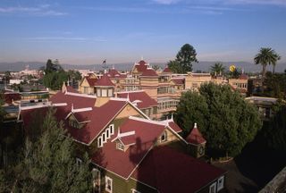 Aerial view of the Winchester Mystery House