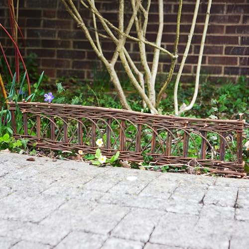 Primrose Set of 2 Natural Willow Border Edging Panel Garden Lawn Border Perimeter 2m