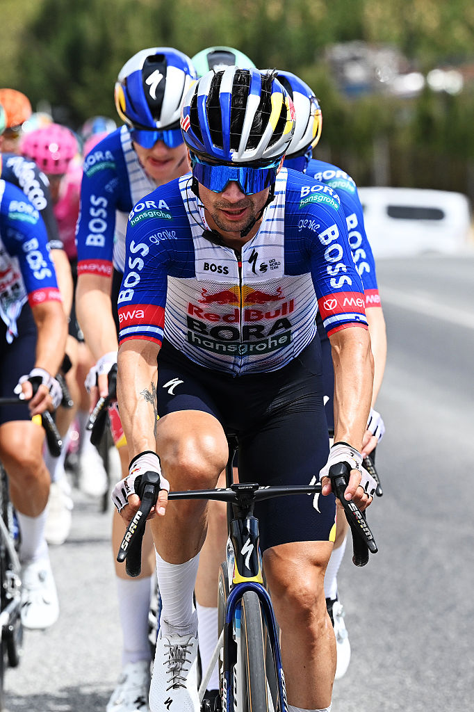 LOJA, SPAIN - SEPTEMBER 04: Primoz Roglic of Slovenia and Team Red Bull - BORA - hansgrohe competes during the La Vuelta - 81st Tour of Spain 2026, Stage 13 a 192.8km stage from Almu&amp;ntilde;ecar to Loja 501m / #UCIWT / on September 04, 2026 in Loja, Spain. (Photo by Tim de Waele/Getty Images)