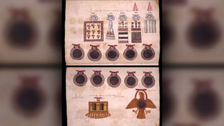 Aztec depictions of mirrors in the Codex Tepetlaoztoc (also known as the Codex Kingsborough).