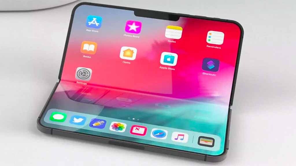 A mockup of what a foldable iPhone may look like