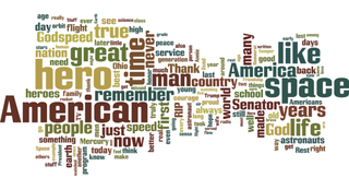 'Word cloud made from readers' comments on The New York Times obituary, Dec. 8-9, 2016.