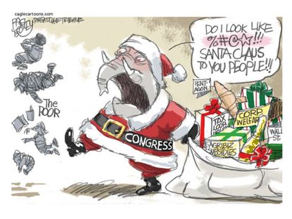Political cartoon Congress taxes poor