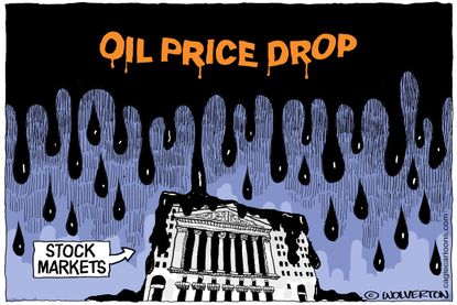 Political Cartoon U.S. Trump White House Coronavirus stock market oil petroleum prices