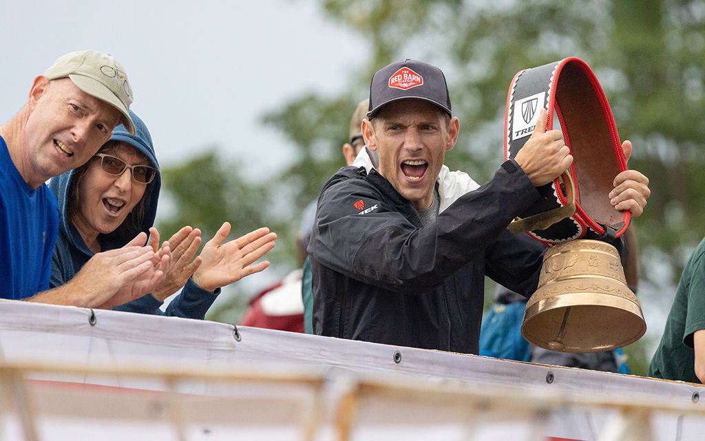 An unofficial lap bell at the Waterloo UCI Cyclo-cross World Cup men's elite race 2021