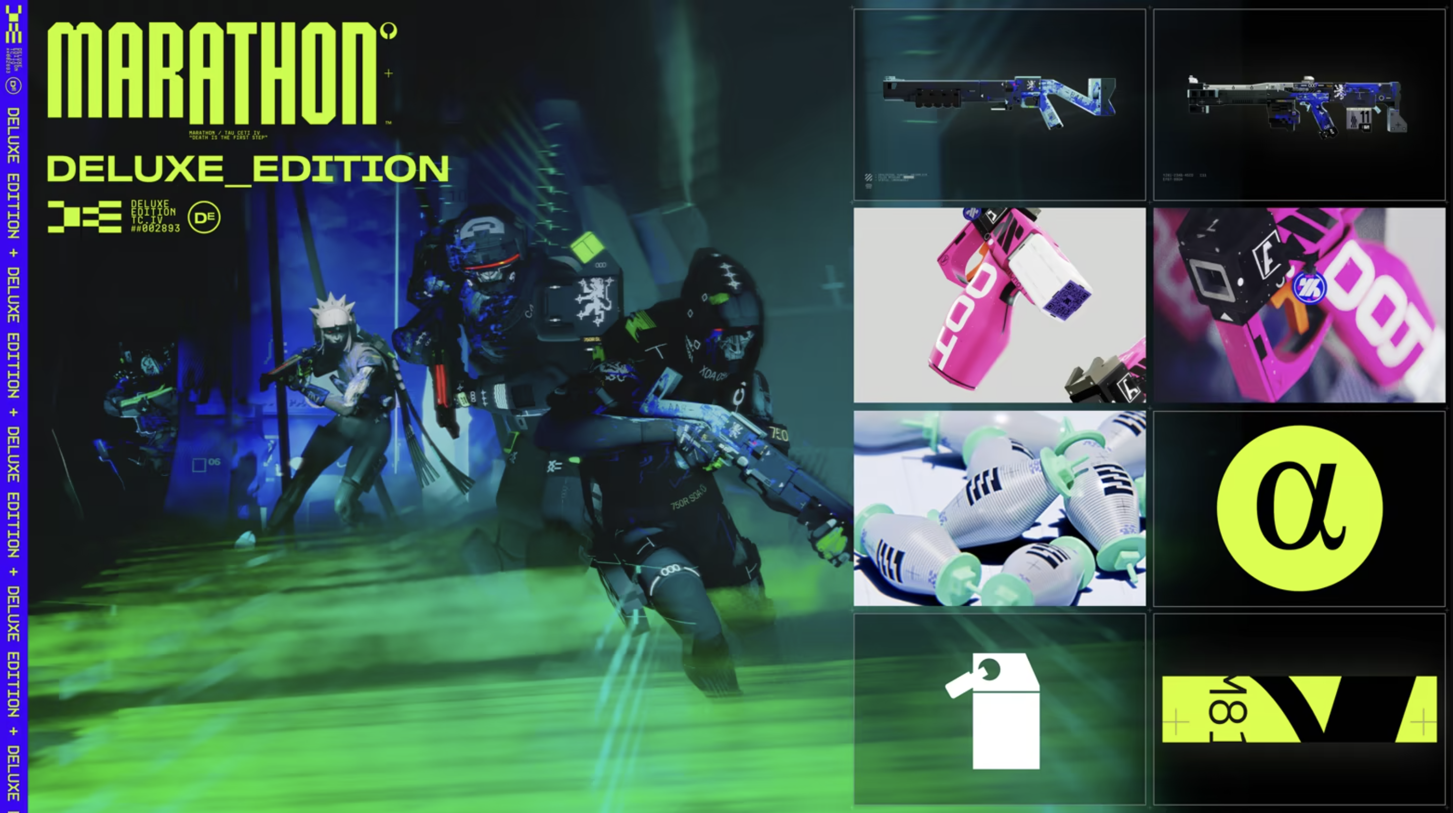 An infographic showing what's in the Marathon Deluxe Edition