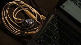 iFi Go Cable plugged into laptop