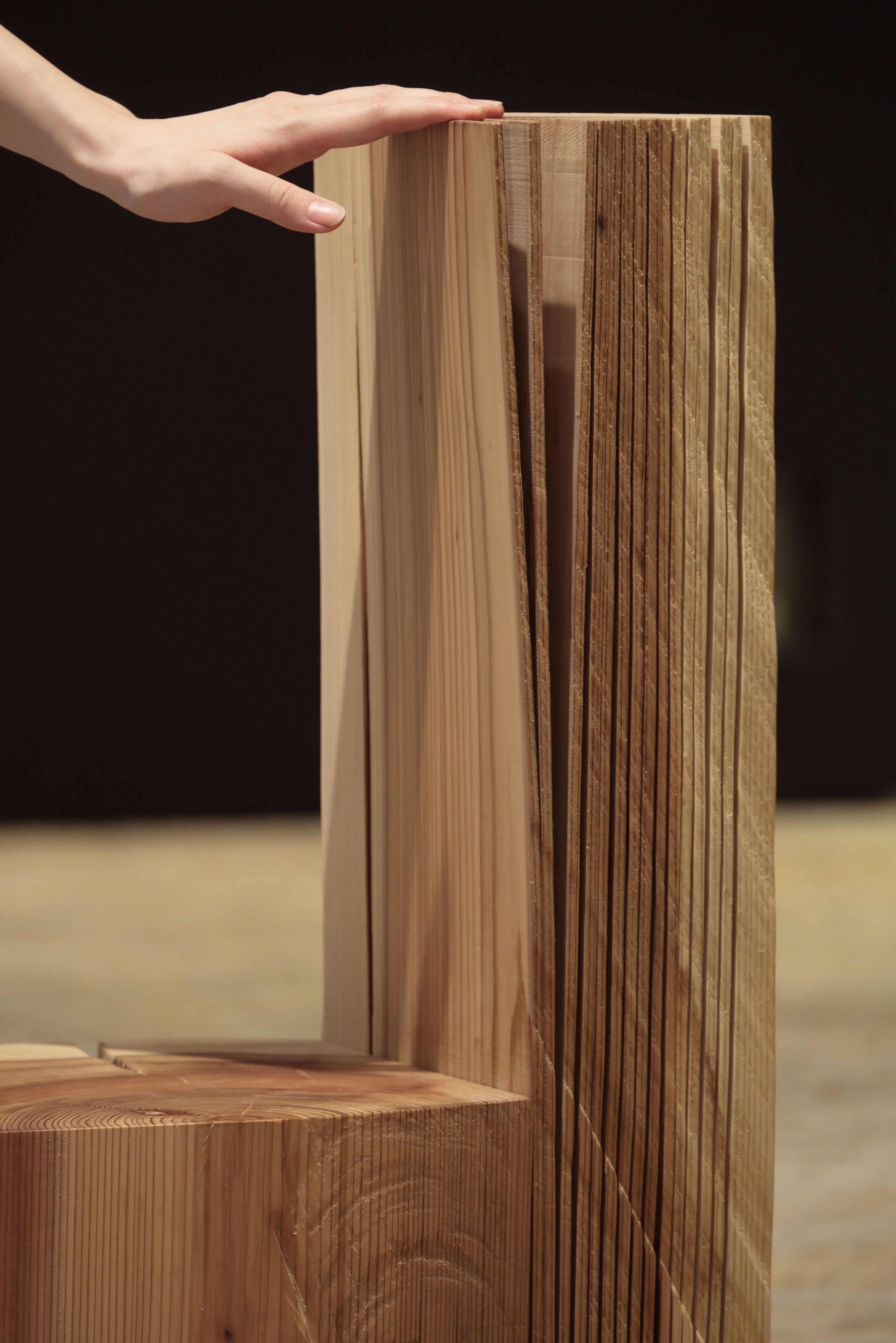 Cedarwood chairs by Max Lamb, details
