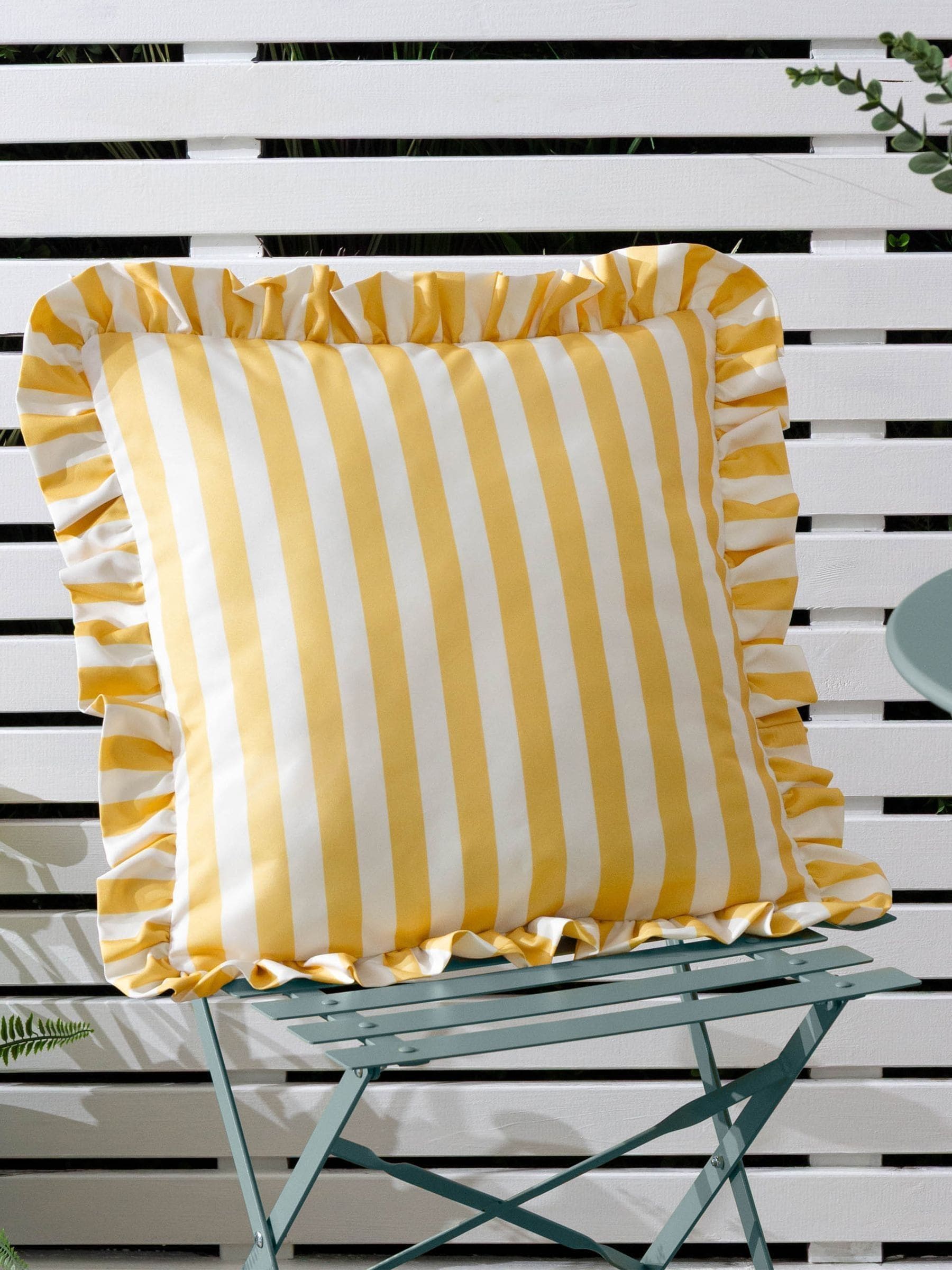 Furn Yellow Lottie Outdoor Fibre Filled Cushion - Size 45x45
