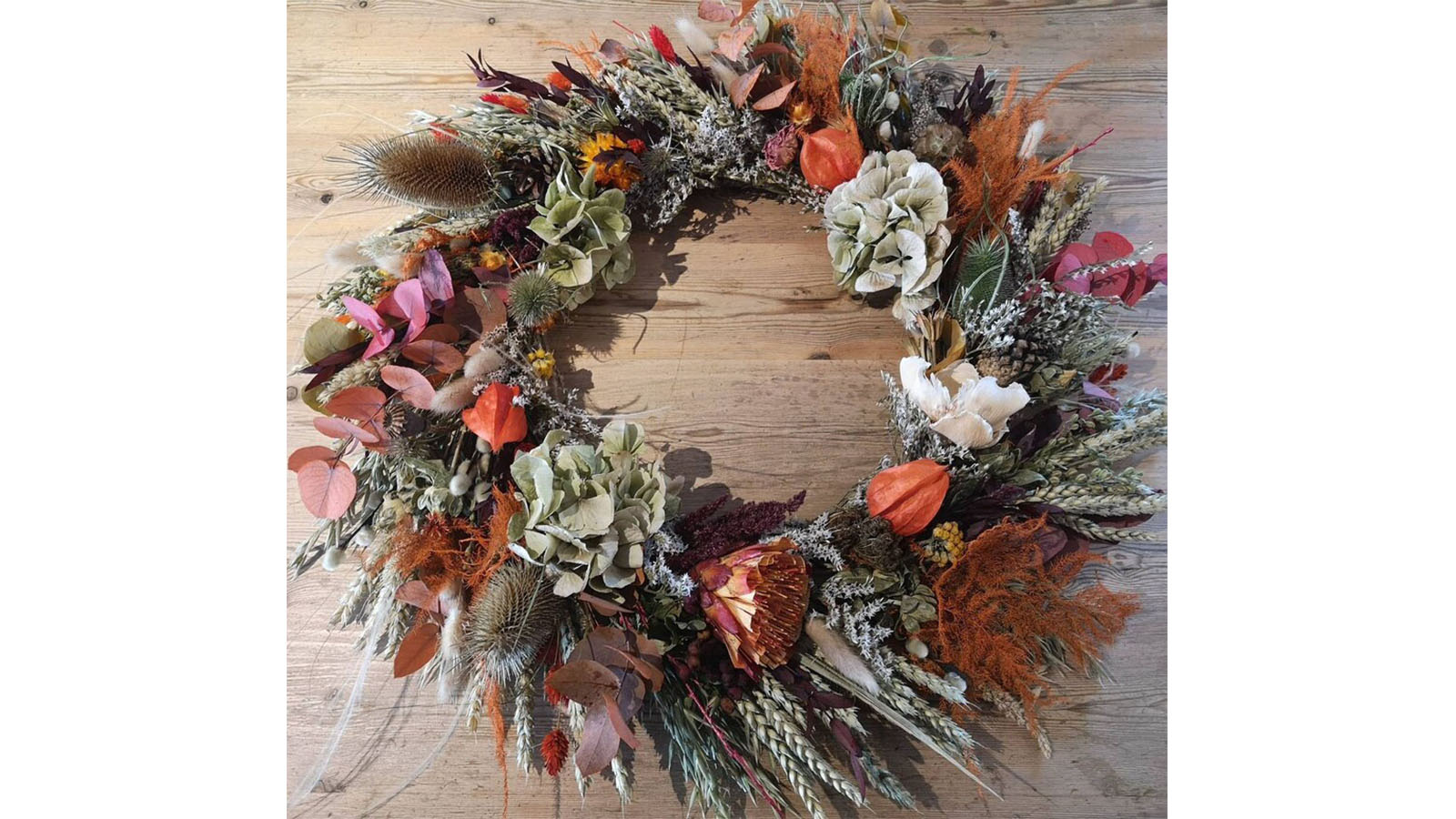Etsy Christmas wreath with decorations