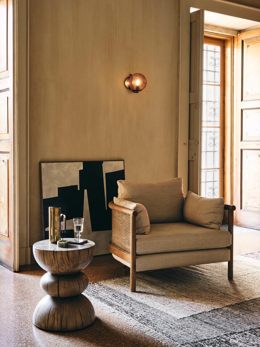 Sydney Cane Armchair, Washed Linen Flax