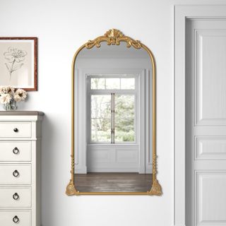 Hessie Ornate Antique Gold Metal Wall Mirror