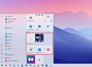 Create a folder on Start menu