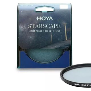 Hoya Starscape light pollution filter on a white background
