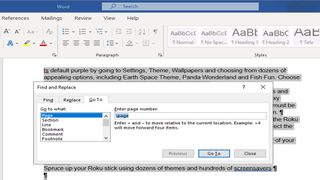 How to delete a page in Microsoft Word — use find and replace