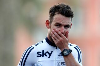 Mark Cavendish (Great Britain) forced to settle for the silver medal in Doha