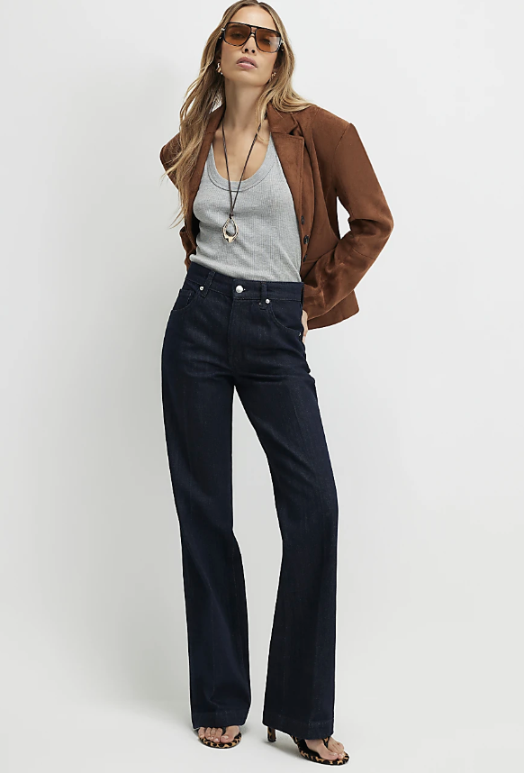 Blue Mid Rise Bootcut Jeans