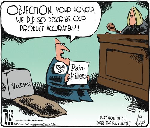 Editorial Cartoon Johnson &amp;amp;amp; Johnson Opioid Ruling Deadly Addiction