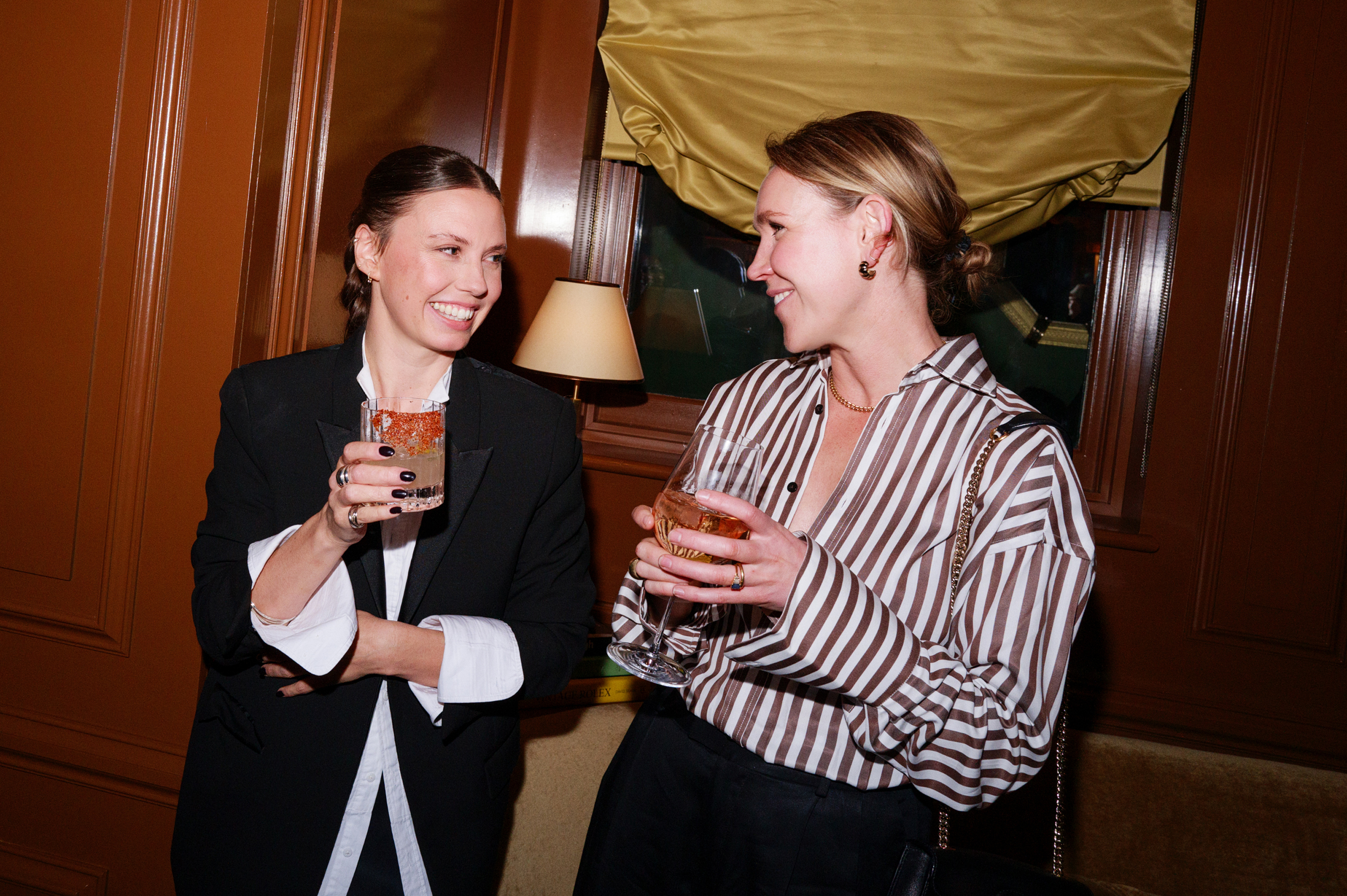 Felicity Kay and Pip Durell in 2024 in London, England to celebrate their WNU collaboration
