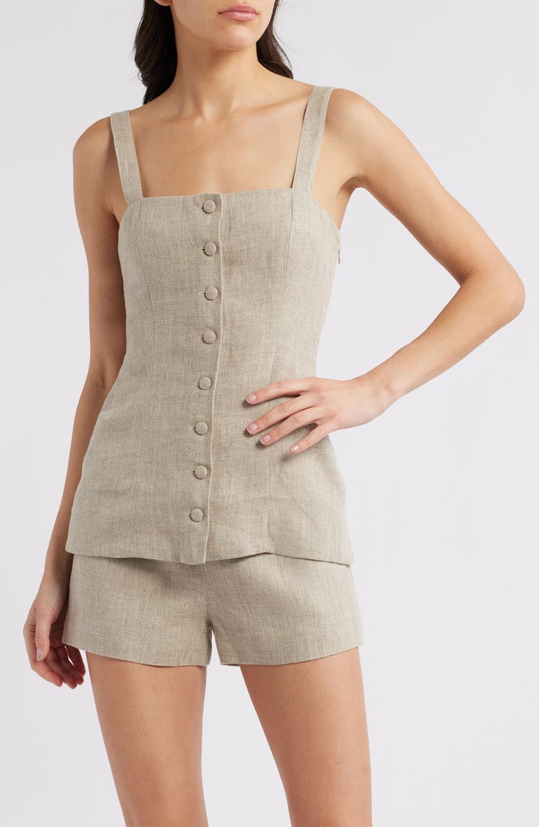 Corbière Longline Linen Button-Up Vest