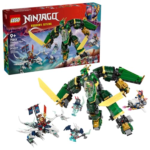 Lego Ninjago Lloyd's Jet Mech Building Toy - Model Building Kit for Boys &amp;amp; Girls, Ages 9+ - Transforming Playset for Kids W/ 5 Ninja Toy Minifigures - Dragons Rising Gift Idea for Birthdays - 71845