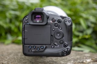 Rear shot of Canon EOS R1 with Vari-Angle LCD closed