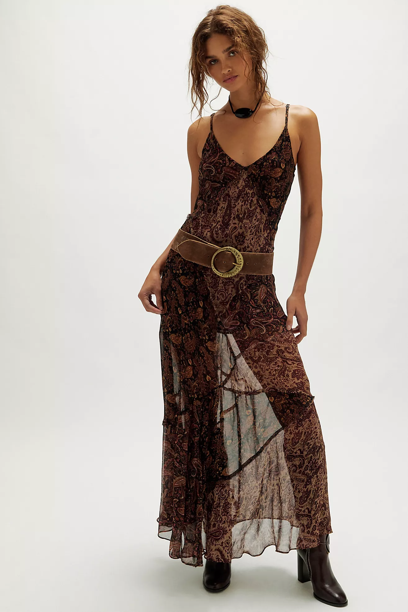 Nigel Preston Paisley Patch Maxi Dress