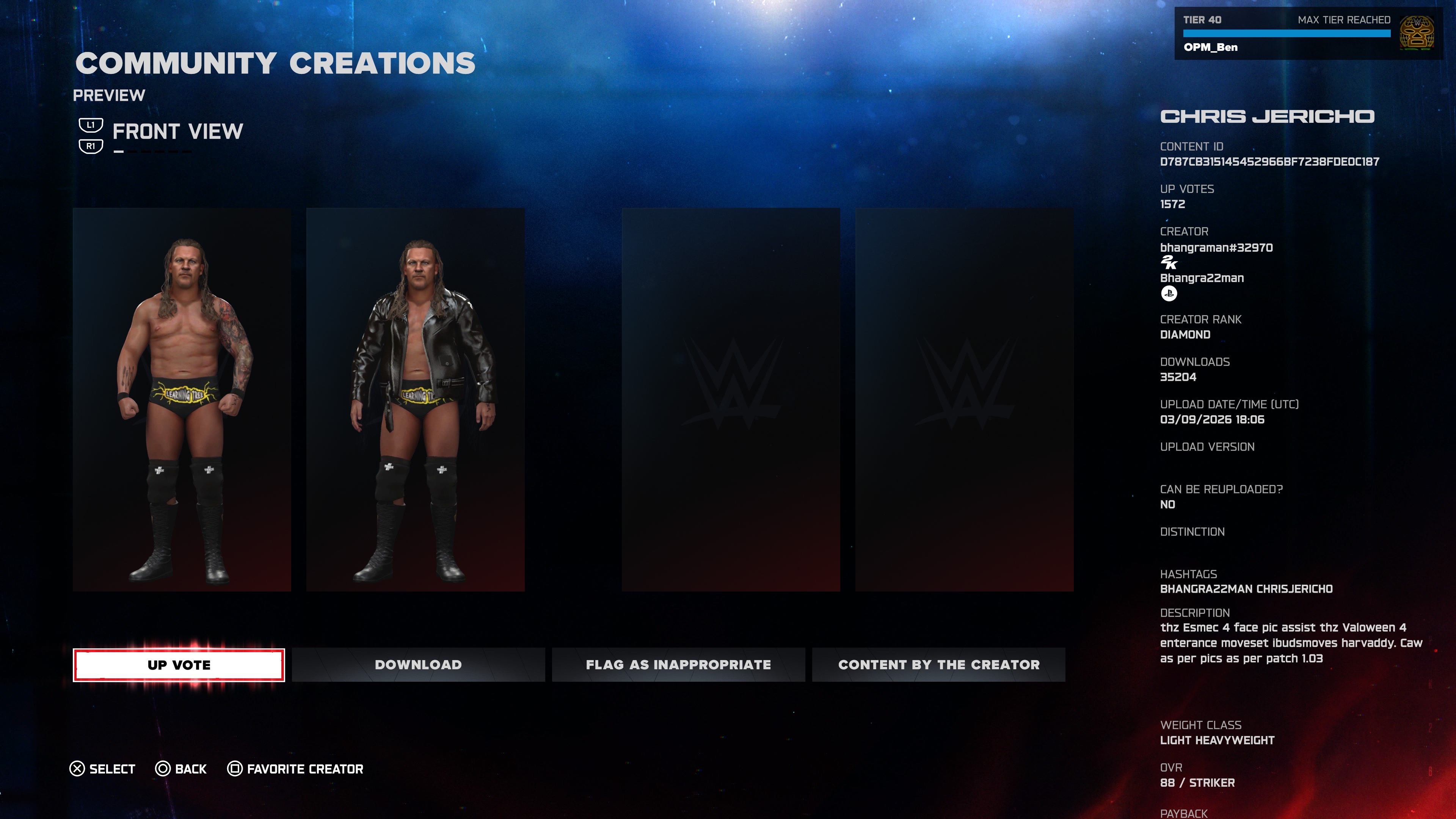 Chris Jericho returns to WWE 2K26 in CAW form